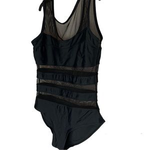 Black one piece swim suit